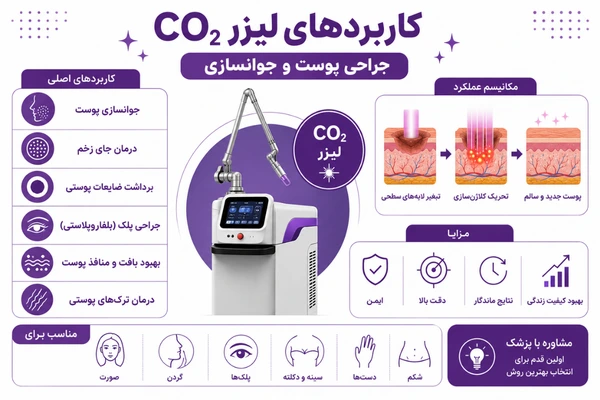 کاربردهای لیزر CO2: جراحی پوست و جوانسازی جامع